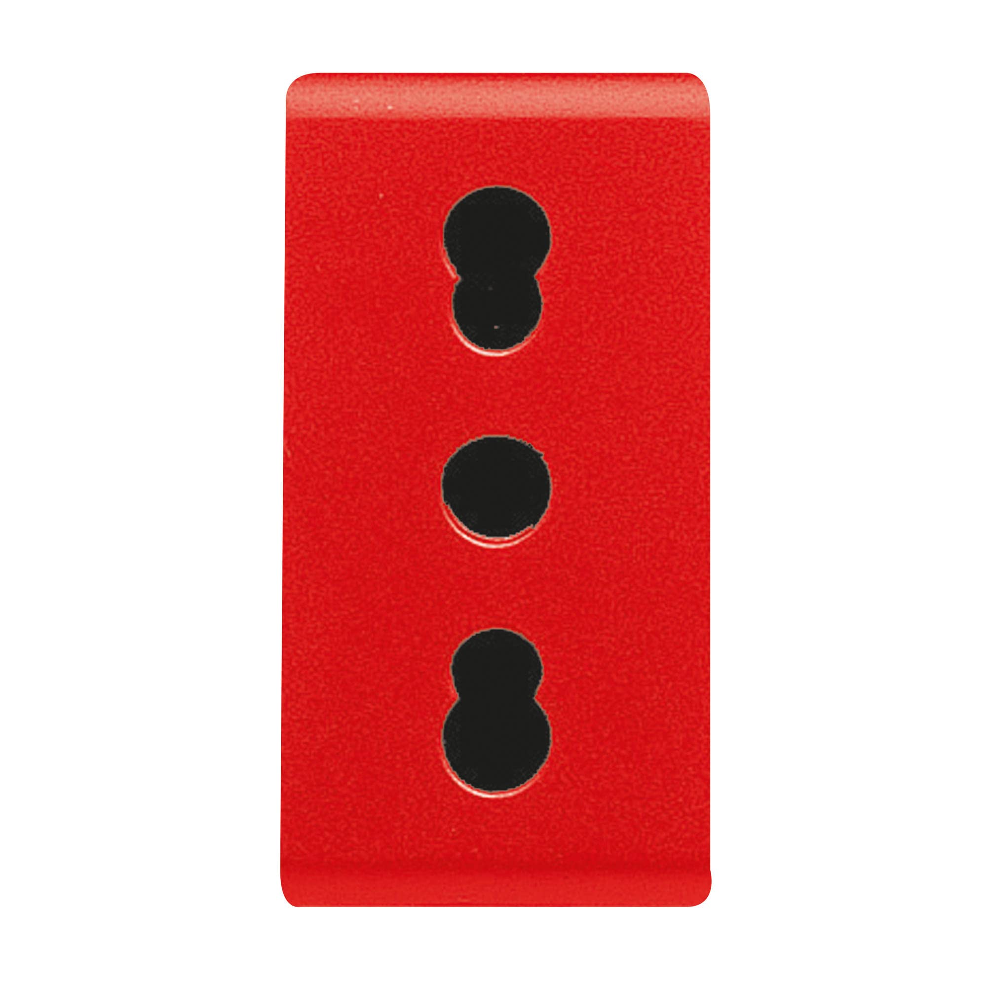 Gewiss Italian Standard Socket 250V AC, for Dedicated Lines, 2P+T 16A Bivalent, P17-11, 1 Module, Red, System