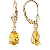 14k Yellow Gold Dangle Earrings with Citrines