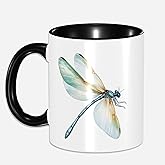 Valvphora Dragonfly Coffee Mug Cup, Dragonfly Gifts for Women Men