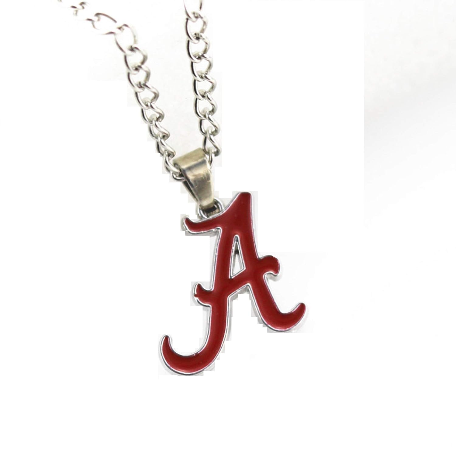 BAS Alabama Crimson Tide Necklace with Team Pendant and 20 inch Stainless Steel Chain Necklace
