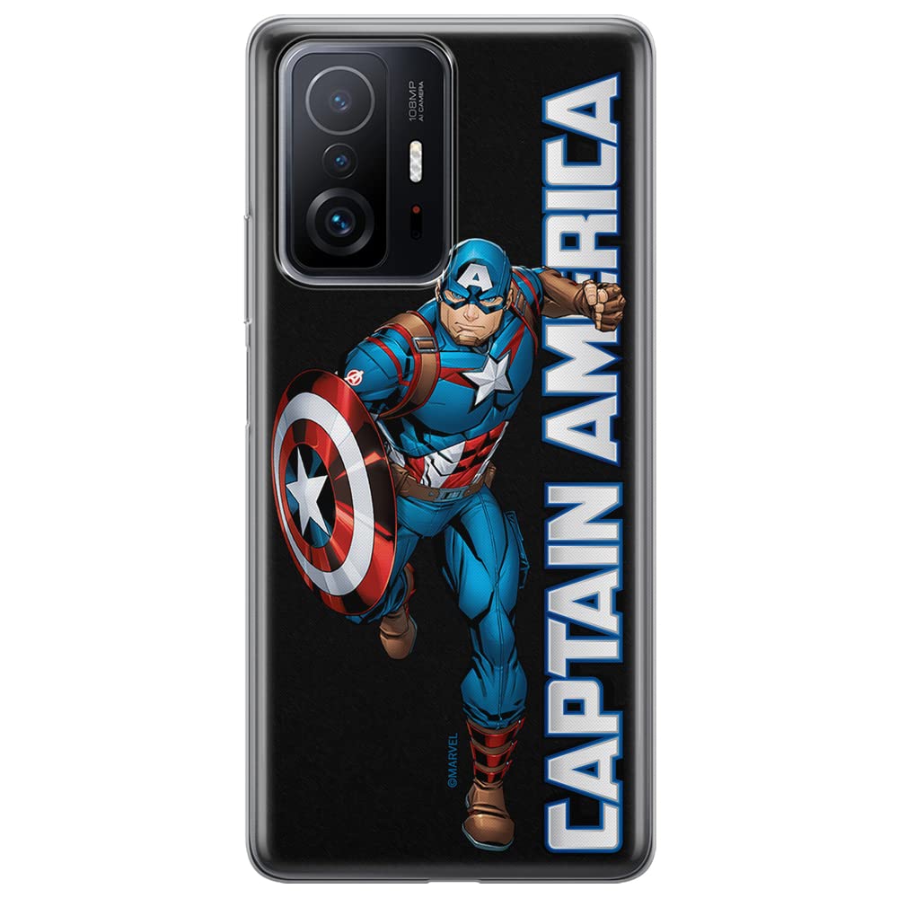 ERT GROUP mobile phone case for Xiaomi 11T 5G / 11T PRO 5G original and officially Licensed Marvel pattern Captain America 030 optimally adapted to the shape of the mobile phone, case made of TPU
