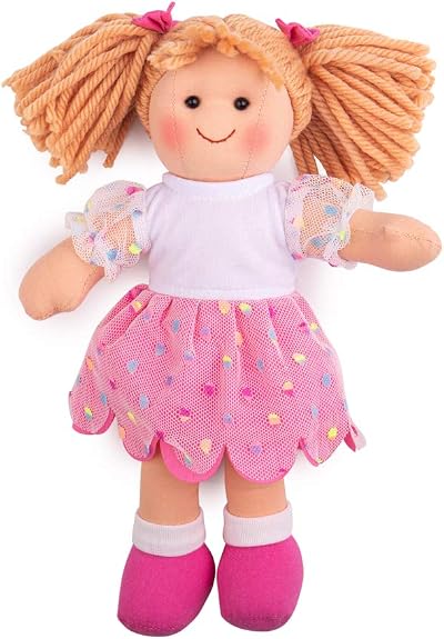 Bigjigs Toys Darcie Rag Doll Small 28cm Removable Clothes Safe From Birth