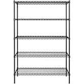 hiLISS Black 5-Tier Metal Adjustable Freestanding Garage Storage Wire Shelving Unit (36 in. W x 72 in. H x 14in. D)