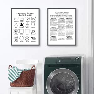 Guía de cuidado de lavandería Arte moderno de la pared Pintura en
