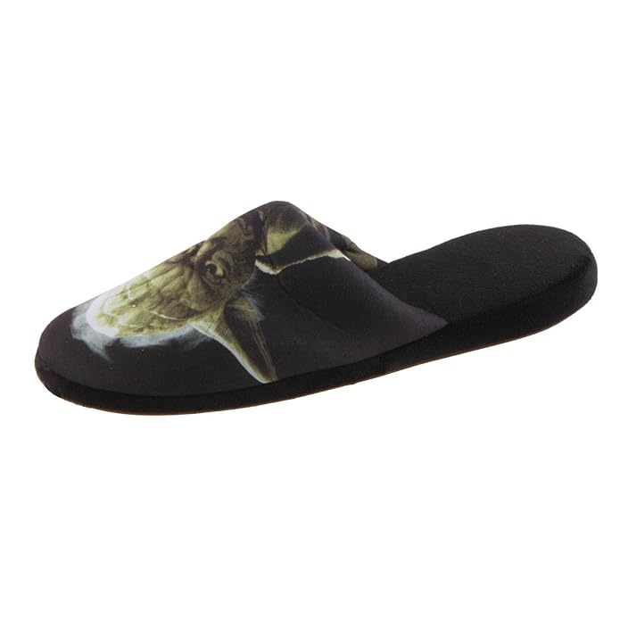 SAMs Disney Star Wars Meister Yoda Hausschuhe Pantoffel Schlappen Kuscheltier Plüsch Herren Schwarz 35-47, TH-PantoYoda