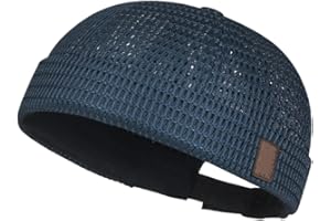 Tyiiplus Hat, Men's Breathable Brimless Docker Hat - Lightweight Mesh Skull Cap for Summer Outdoor Wear