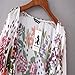 haoricu Women Cardigan, Womens Open Front Floral Print Chiffon Loose Shawl Kimono Cover up Shirt (Asian Size:L, White)