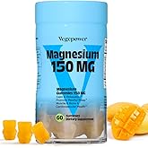 Vegan Magnesium Citrate Gummies, 150mg Magnesium Gummies for Adults & Kids, High Absorption Calm Magnesium Supplement for Sle