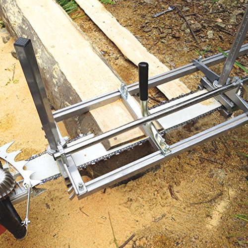 HiHydro Portable Chainsaw Mill Planking Milling From 14" to 24" Guide Bar Wood Lumber Cutting Sawmill Aluminum Steel Chainsaw Mills for Builders and Woodworkers (14"-24")