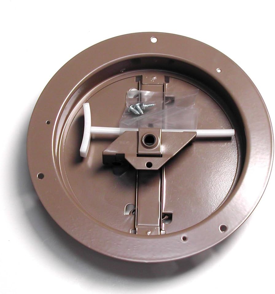Registers, Grilles & Vents - Accord ABCDBRD06 Ceiling Damper with Round Butterfly Design, 6-Inch, Brown