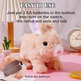 LYINUR Interactive Rabbit Toy - Walking, Talking, Jumping Plush Easter Bunny Pal view 2
