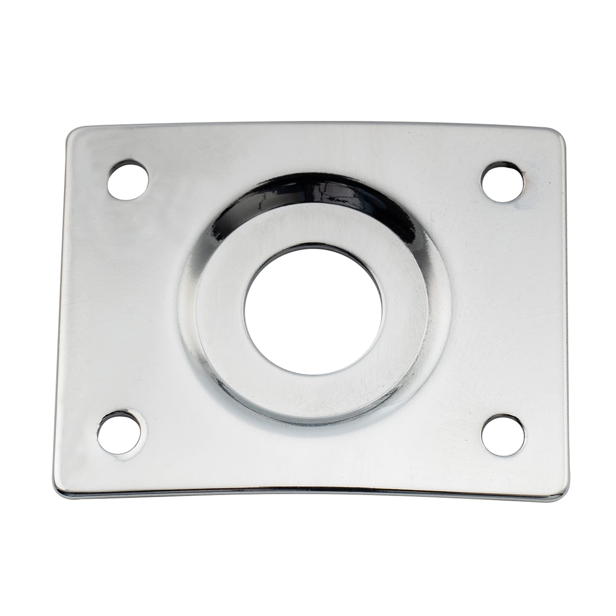 Musiclily Pro 10mm Steel Curved Recessed Rectangle Jack Plate for Electric Guitar Bass, Chrome