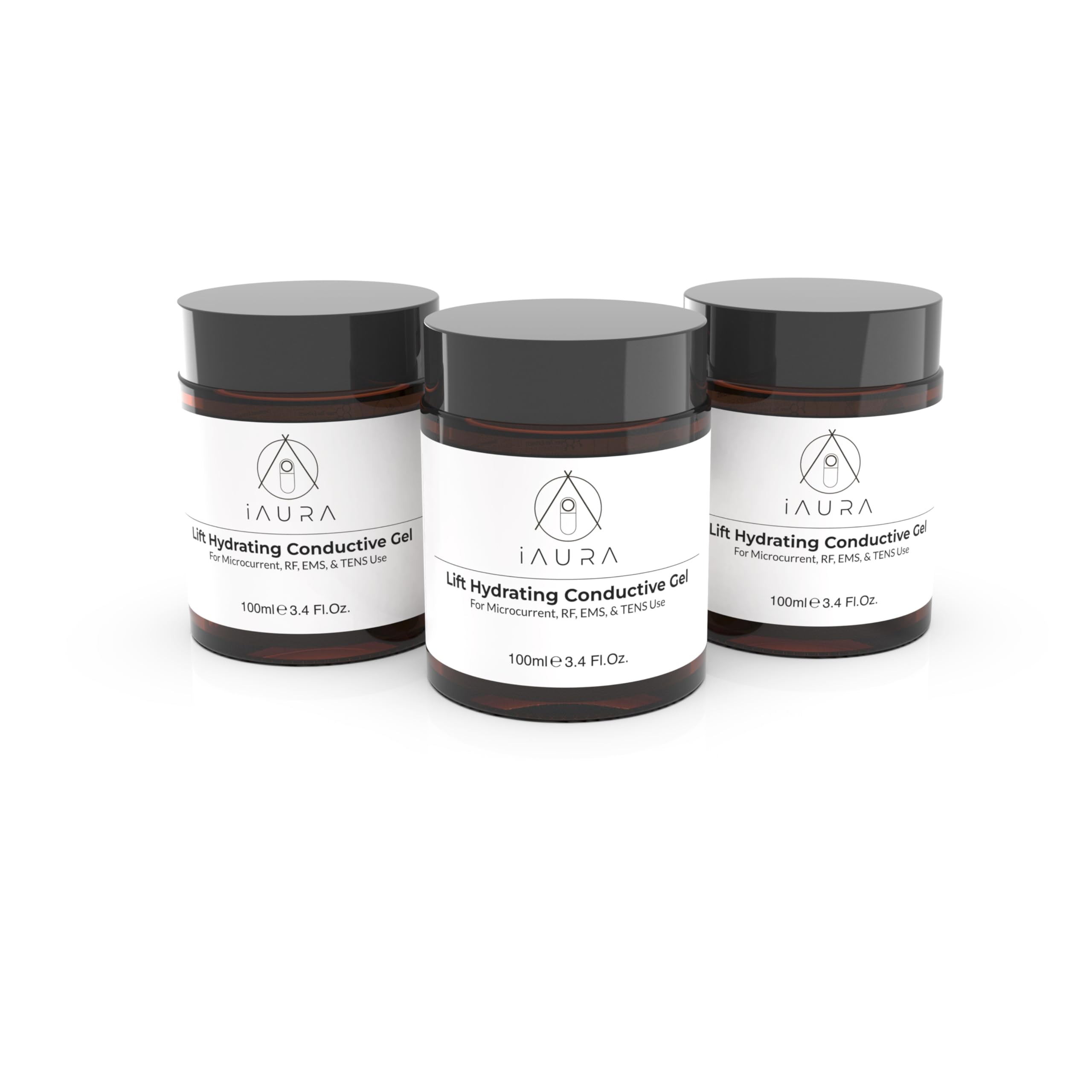 iAURA LIFT Hydrating Conductive Gel - For Microcurrent, Radio Frequency (RF), EMS, TENS & Ultrasound Use - 300ml (3 pack x 100ml)