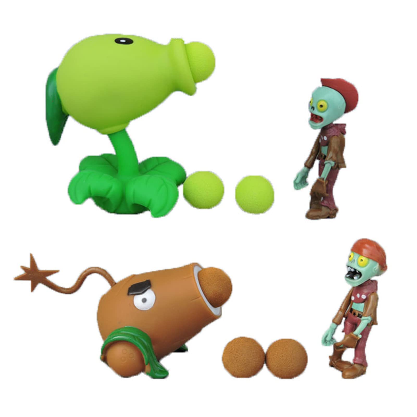 JHESAO 4 PCS Plants PVZ Toys Action Figures Zombies