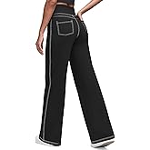 G4Free Women's EverGoing Wide Leg Pants Casual High Waisted Yoga Pants with 4 Pockets Stretch