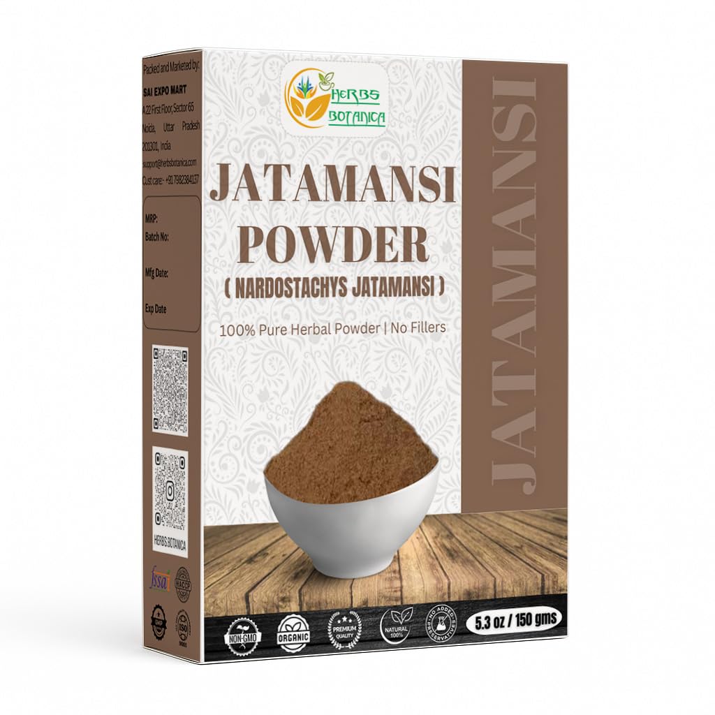 Herbs Botanica Jatamansi Root Powder Organic Nardostachys Jatamansi For Hair Growth Spikenard Stress Relief Formulation Natural Rhizome 5.3 Ounce / 150 Gms