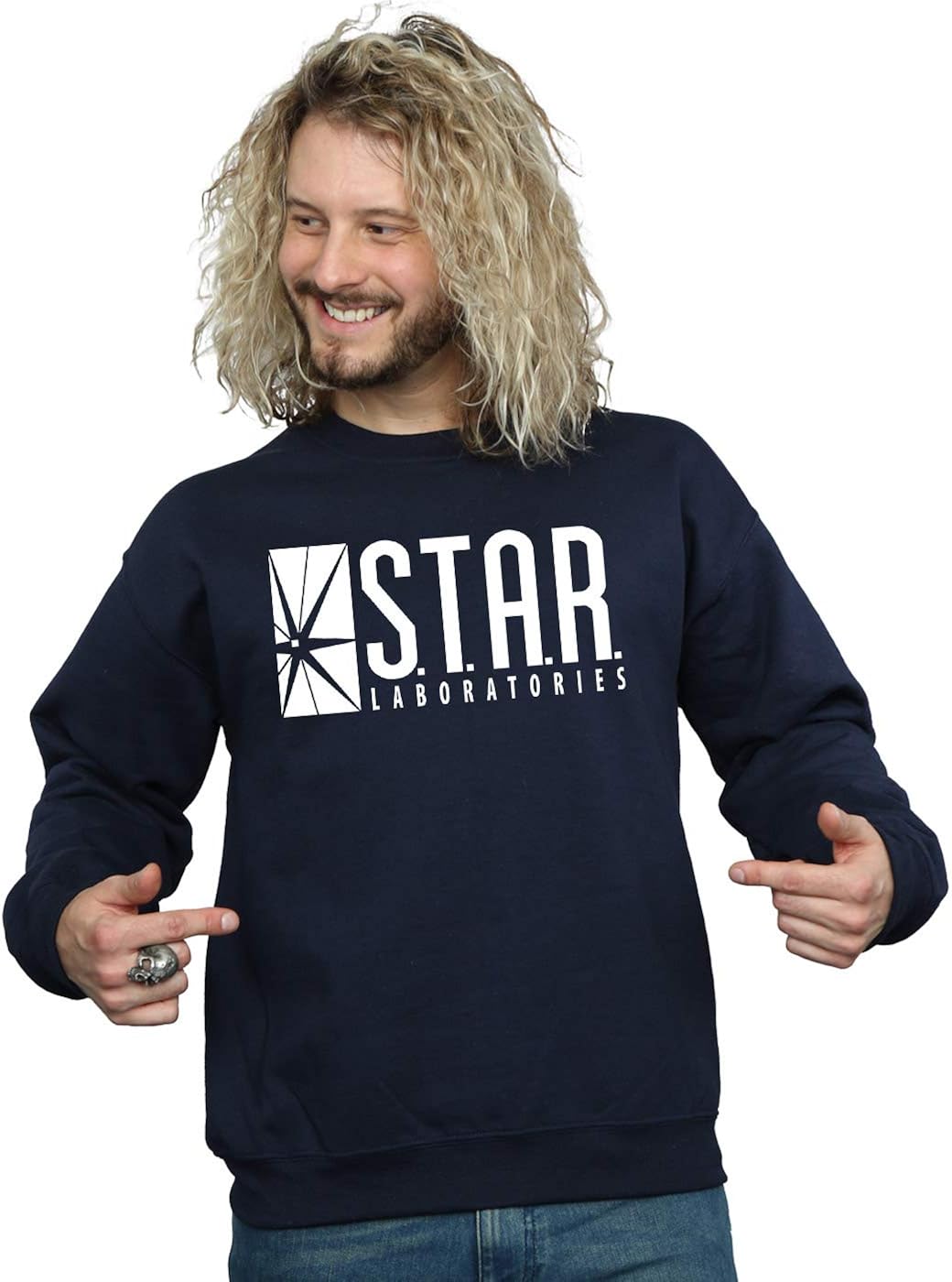 Official Flash TV Star Laboratories Men's Sweatshirt at  Men’s Clothing store