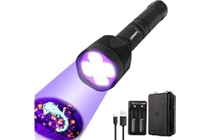 LUMENSHOOTER S5 UV Flashlight, Black Light Flashlight with 5 LEDs, for UV Resin Curing, Rockhounding, Pet Urine Detecting, Scorpion Hunting (385NM)