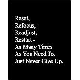 Reset, Refocus - Motivational Wall Decor Pictures for Living Room, Boho Wall Decor for Bedroom, Inspirational Wall Art Home Decorations, Coastal Decor for Home & Office, Perfect Gift, Unframed - 8 x10