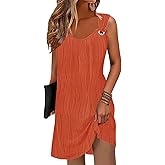 Disamer Summer Dresses for Women 2026 Sundresses Sleeveless Beach Swimsuit Cover Ups Spring Casual Tank Tshirt Sun Dress