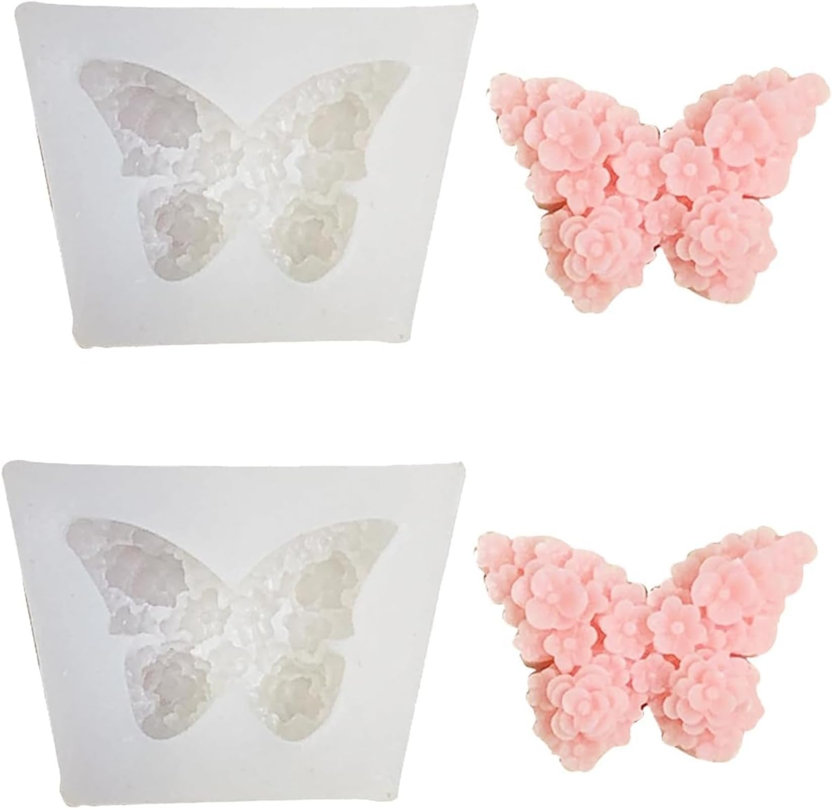 2 x Silicone Moulds, Butterfly Casting Moulds, Butterfly Plaster Mould for Casting, Butterfly Candle Holder, Candles, Plaster Moulds, Candle Making Molds, Casting Moulds