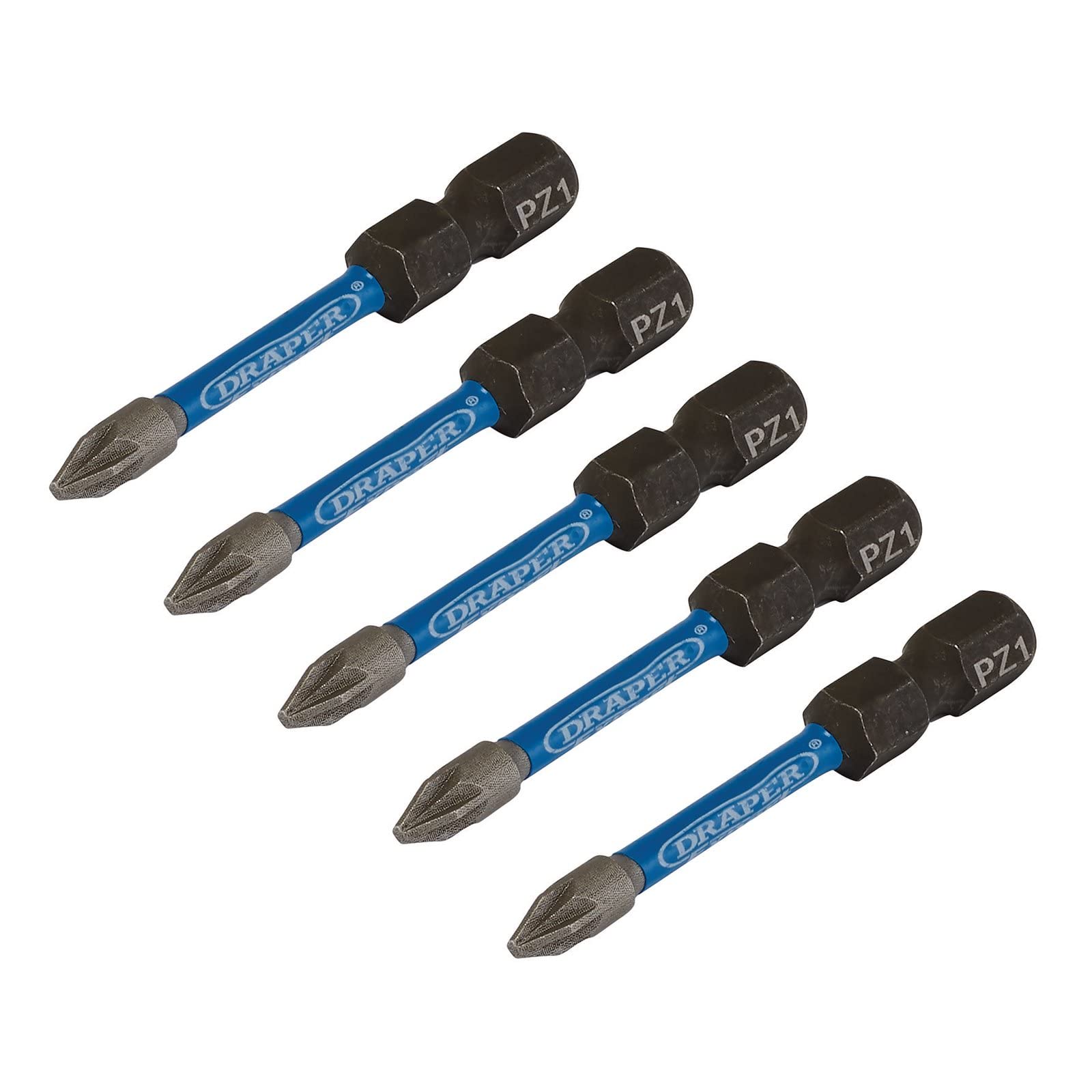 Draper 05646 PZ-Type Impact Screwdriver Bits, No.1 x 50mm (Pack of 5)
