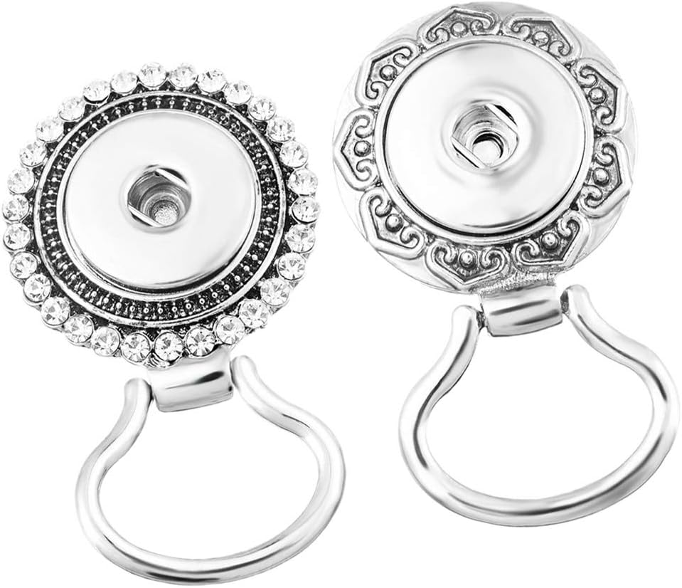 2pcs Retro Vintage Metal Snap Button Magnetic Eyeglasses Sunglasses Holder Brooch Pin for Women Men