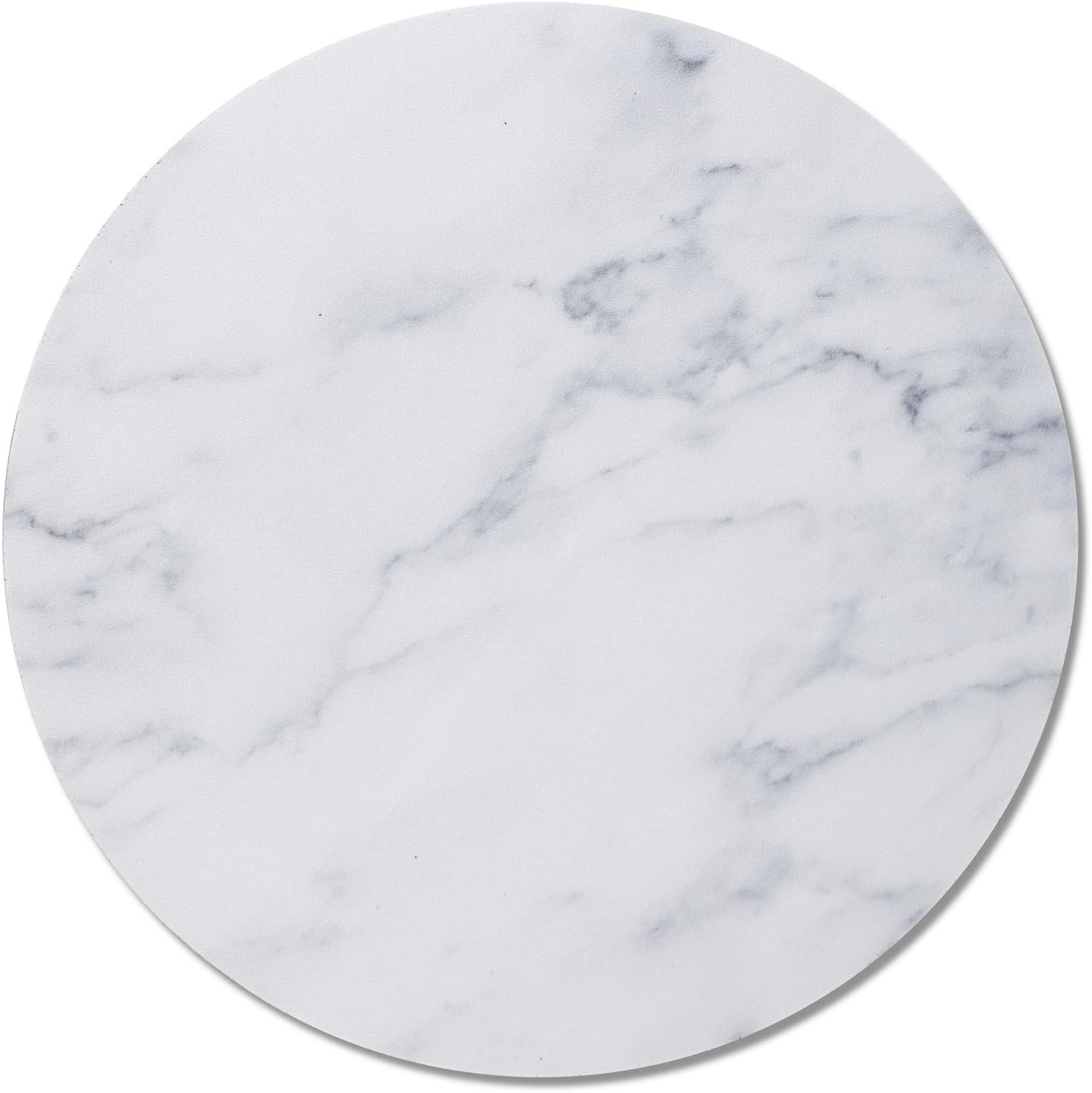 Mouse Mat I Diameter 22 cm Round I Mouse Mat Standard Size Non-Slip diameter 22 cm Marble white