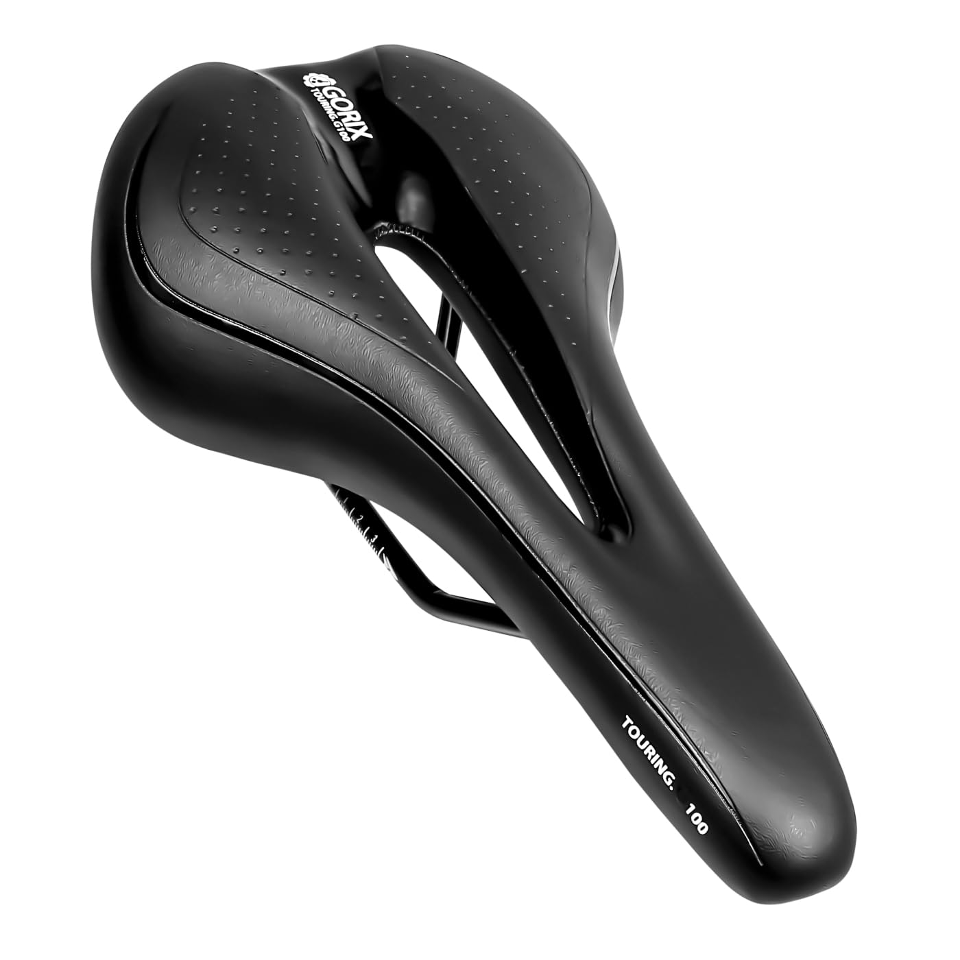 GORIX Bike Saddle Seat Comfortable Cushion with Rail Mountain Road Bicycle for Men and Women (GX-C19) (All Black)