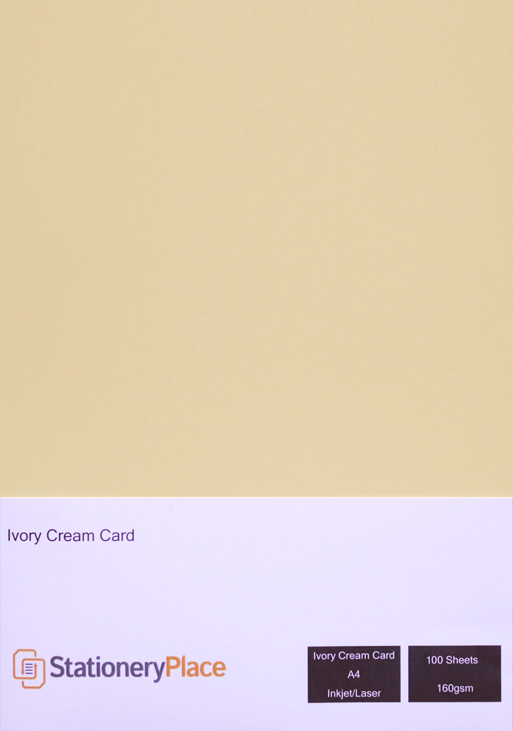 Stationery Place Thin Ivory Cream Card 160 GSM A4 100 Sheet Pack