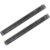 RIVECO 1U Brush Panels for Rack Cable Management, Server Rack Cable Organizer 1U Brush Managers for 19 Inch Network Rack Mount Black 2 PCS