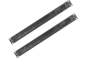RIVECO 1U Brush Panels for Rack Cable Management, Server Rack Cable Organizer 1U Brush Managers for 19 Inch Network Rack Mount Black 2 PCS