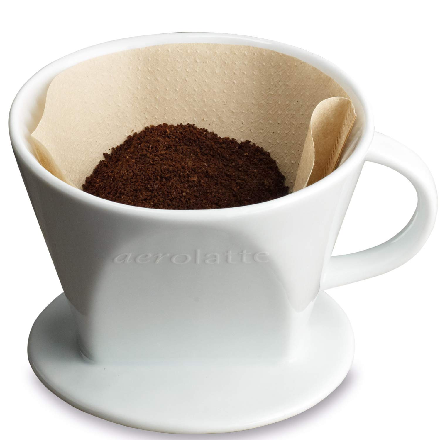 aerolatte Ceramic Coffee Filter, No. 4 Size, Porcelain, White
