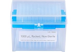 MICROLIT Micro Pipette Tips 1000ul Racked (Box), Non-Sterile, Universal Fit, 96 pcs/Rack (1000 ul)