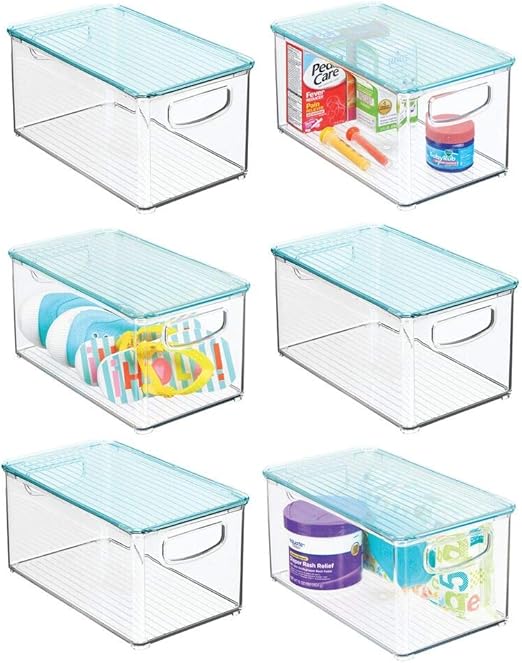 Amazon Com Mdesign Storage Organizer Bin Box With Lid For Kid