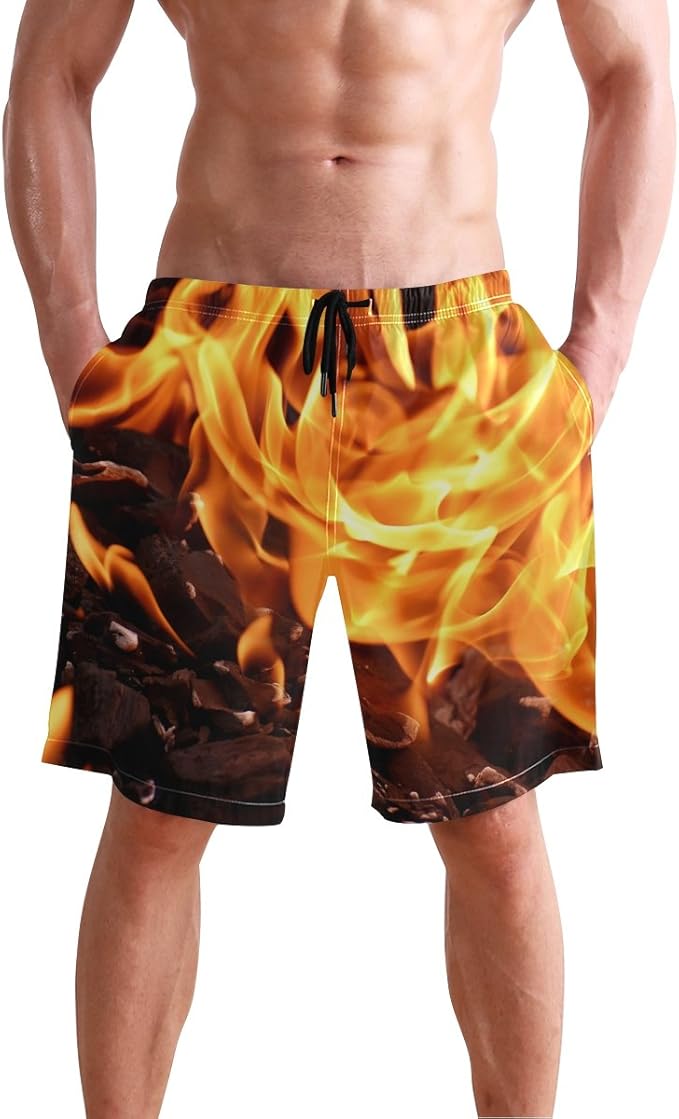 men's flame swim trunks