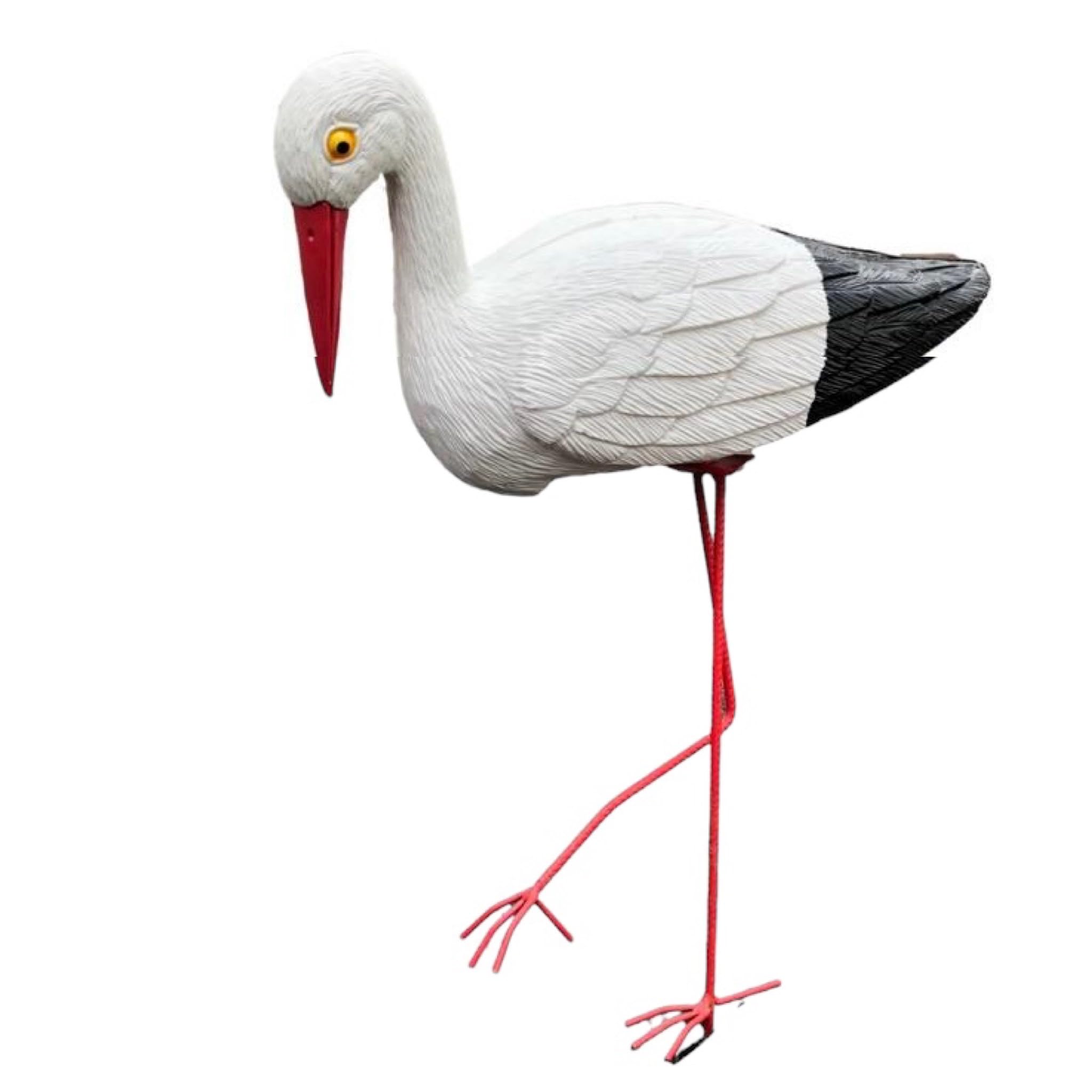 GMM Garden Figurines, White Crane, Animal Figurine, Set of 3, White