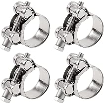 Small Clamps 20-Piece Stainless Steel Hose Clamp Set - 1/4" To 2" Adjustable Worm Gear Clamps Clamps Heavy Duty