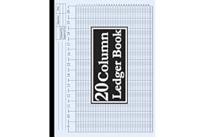 20 Column Ledger Book: Large Horizontal Accounting Tracker Notebook for Bookkeeping, 20 Column Columnar Pad for Small Busines
