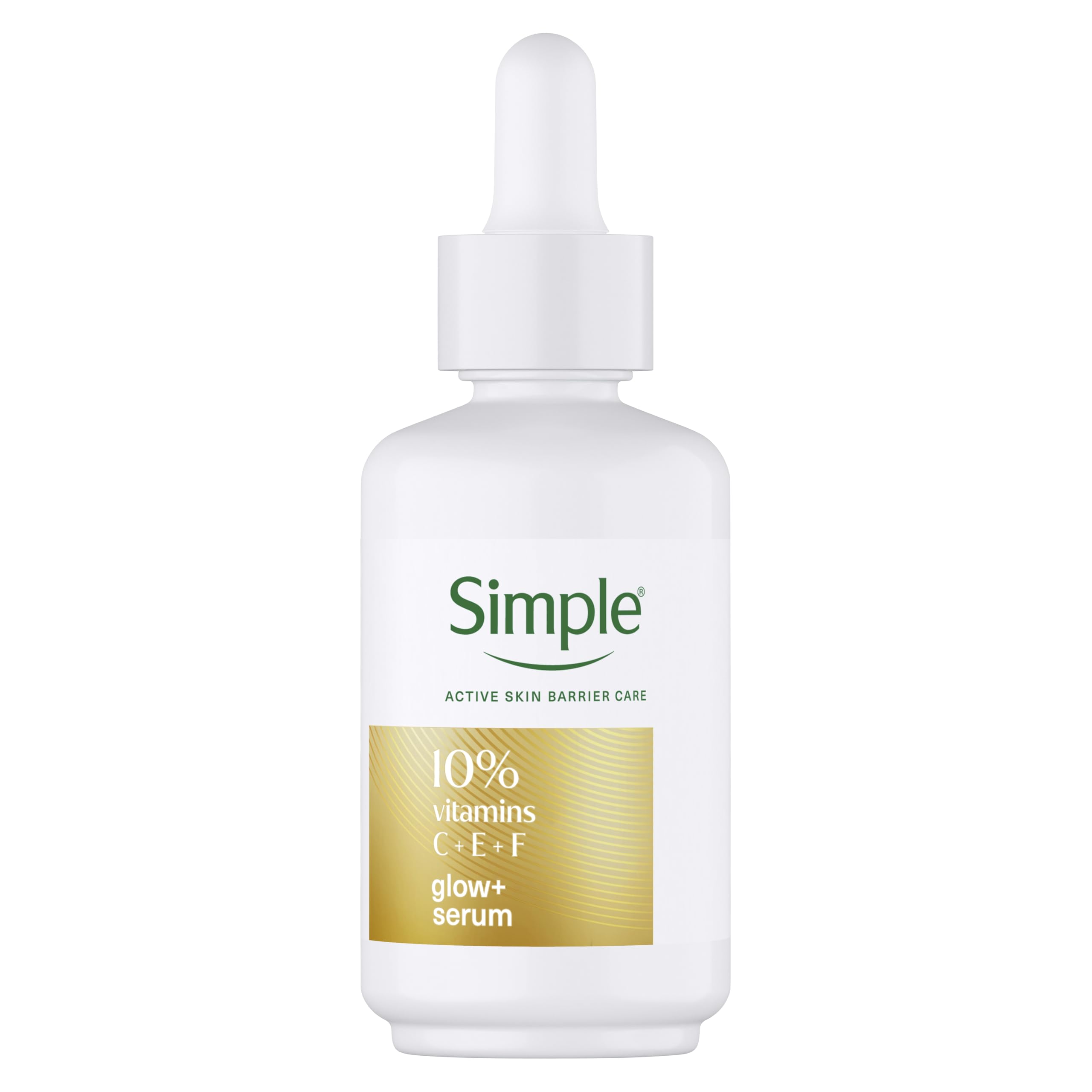 Simple Glow+ 10% Vitamins C + E + F Serum skin care for dry or dehydrated skin for youthful, glowing skin 30 ml