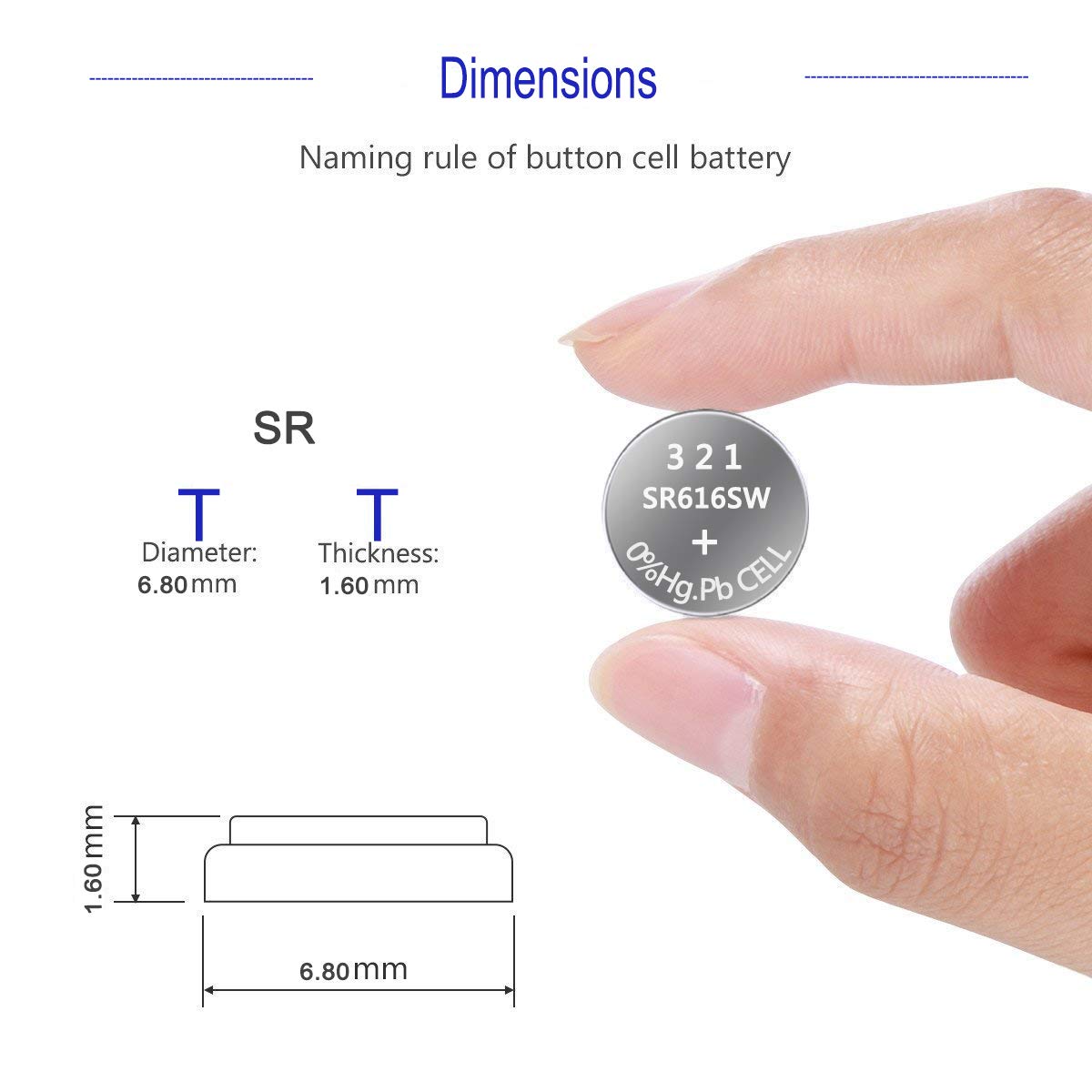 321 SR616SW Watch Battery 1.5V Button Cell (10-Pack)