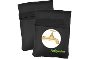 Artigarden Outdoor Faucet Covers for Cold Winter Outside Insulated Water Hose Bib Sock Protector, Black (2 Pack)