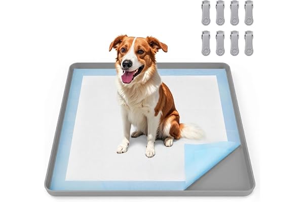 VavoPaw Pee Pad Holder for Dog, 24" × 24" Puppy Pad Holder with Clamps, Raised Edges Leak-Proof Dog Pee Pads Holders, Waterpr