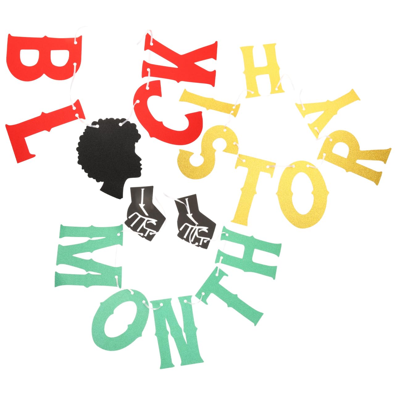 Gadpiparty Black History Month Glitter Banner 6Ft Hanging Bunting for Party Decoration Photo Booth Wall Door Garden Use