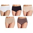 Carole Hochman Women's Underwear Silky Soft Seamless Full Coverage Modern Brief Panties 5 Pack Multipack Regular & Plus Sizes