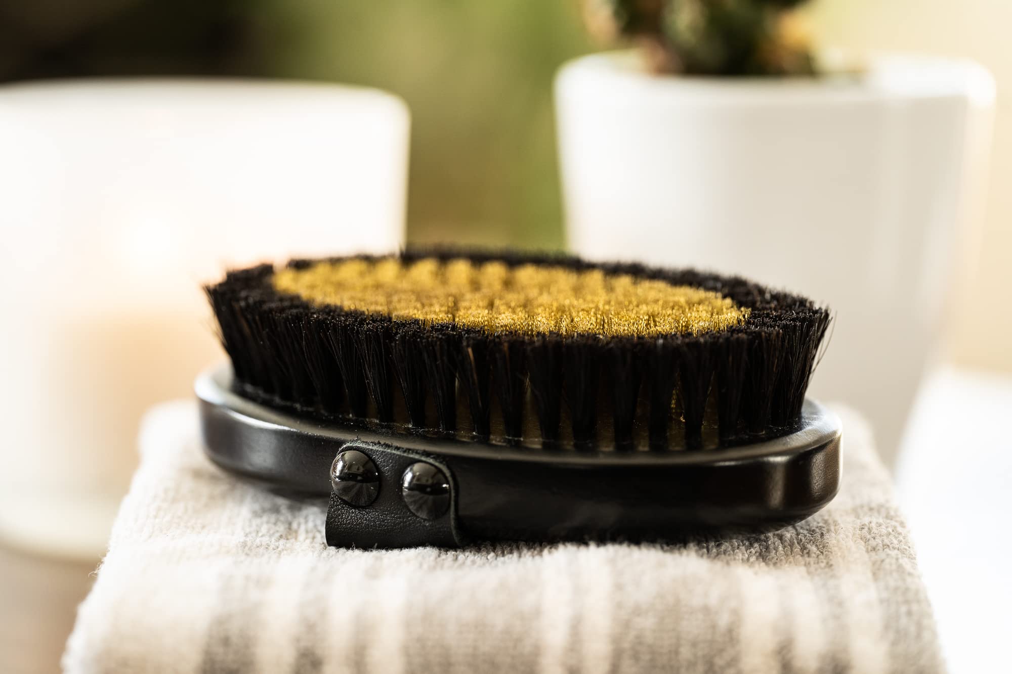 Copper Dry Brushing Body Brush for Lymphatic Drainage by HAPPY SOL - Ion Charged Copper Bristles for Glowing Skin, Improve Blood Circulation and Reduce Stress