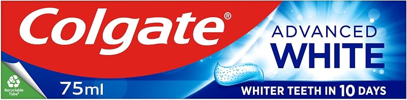 Colgate Advanced White Toothpaste 75ml Teeth Whitening 10x Stain Removal