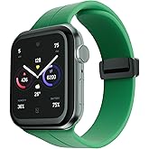 Sport Bands Compatible with Apple Watch Band 38mm 40mm 41mm 42mm for Women and Men, Magnetic Closure Silicone Sport Strap for iWatch Series 10 9 8 7 6 5 4 3 SE Ultra (Green)