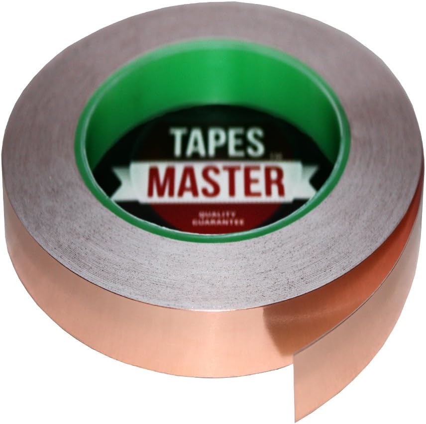 Tapes Master 1/2" x 36 Yds (12mmx33m) Copper Foil Tape - EMI Shielding Conductive Adhesive Tape