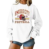 MOUSYA Football Season Sweatshirt Women Game Day Sweatshirt Sunday Funday Pullover Tops
